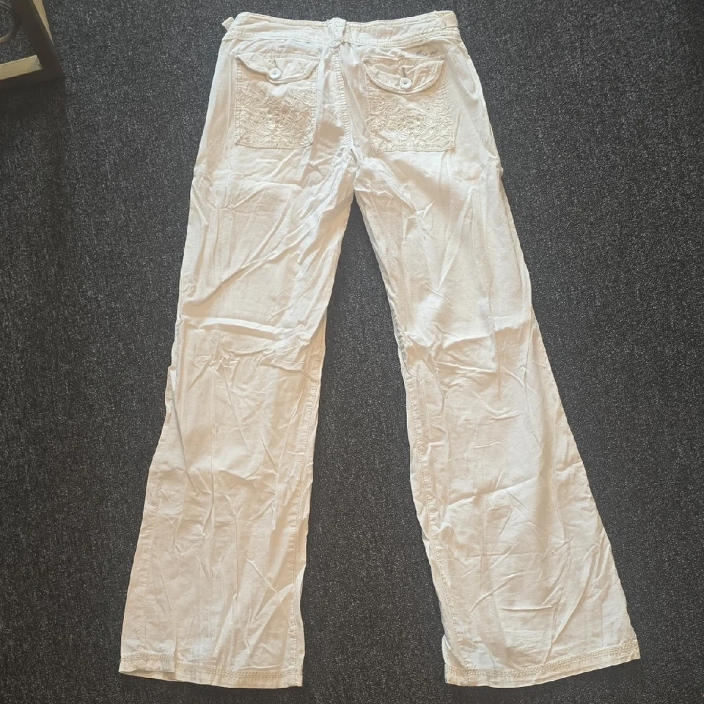 Miss Me Cream Wide-Leg Embroidered Pocket Pants - Picture 6 of 8